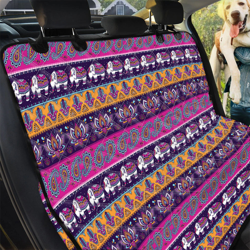 Paisley Elephant Hamsa Pattern Print Pet Car Back Seat Cover