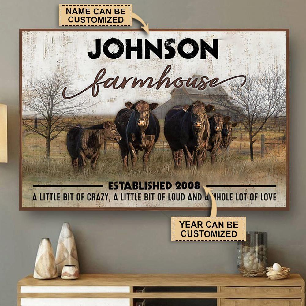 Aeticon Gifts Personalized Angus Cow Lot Of Love Canvas Mom Dad Gift Home Decor