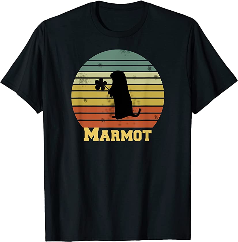 Vintage Style Marmot Silhouet Tee Love Animals Gifts Spring T-Shirt