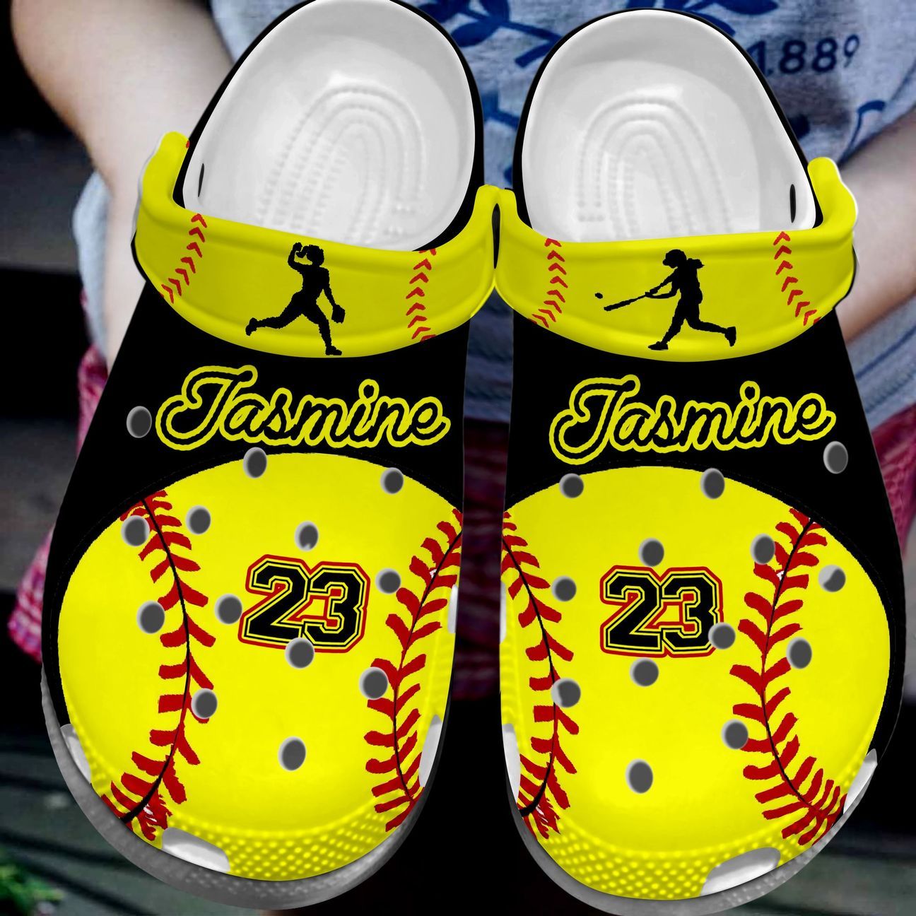 Softball Personalize Clog, Custom Name, Text, Fashion Style For Women, Men, Kid, Print 3D Softball Lover Q