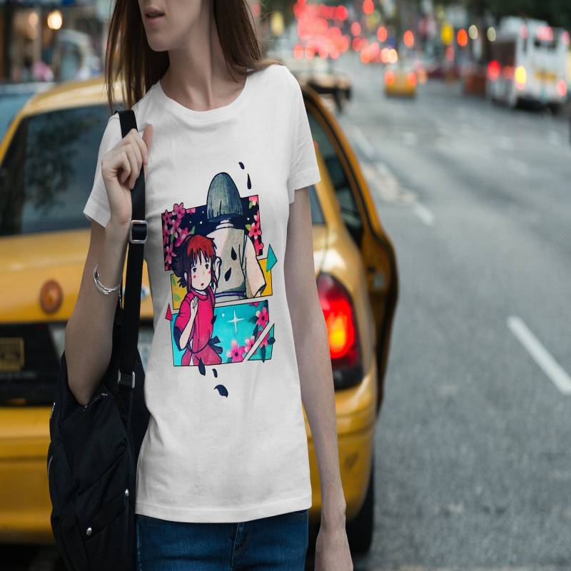 Crushtee Japanese Aesthetic T Shirt, Spirited Away, Spirited Away Shirt, Anime Shirt, Haku and Chihiro, Ghibli Shirt, Japanese Shirt, Unisex Tee