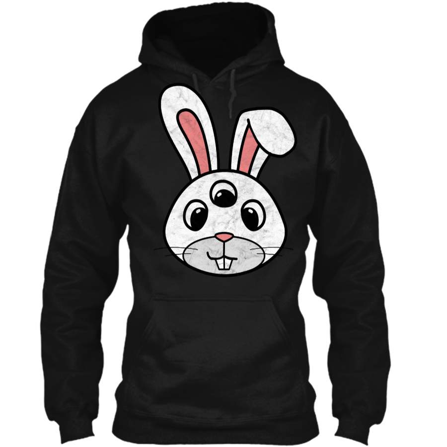 Cute 3-Eyed Easter Bunny Shirt – Retro Funny & Creepy! Pullover Hoodie 8 oz