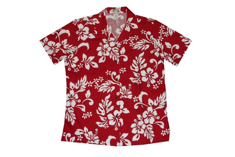 Hibiscus Red White Unique Design Hawaii Shirt Ha83341