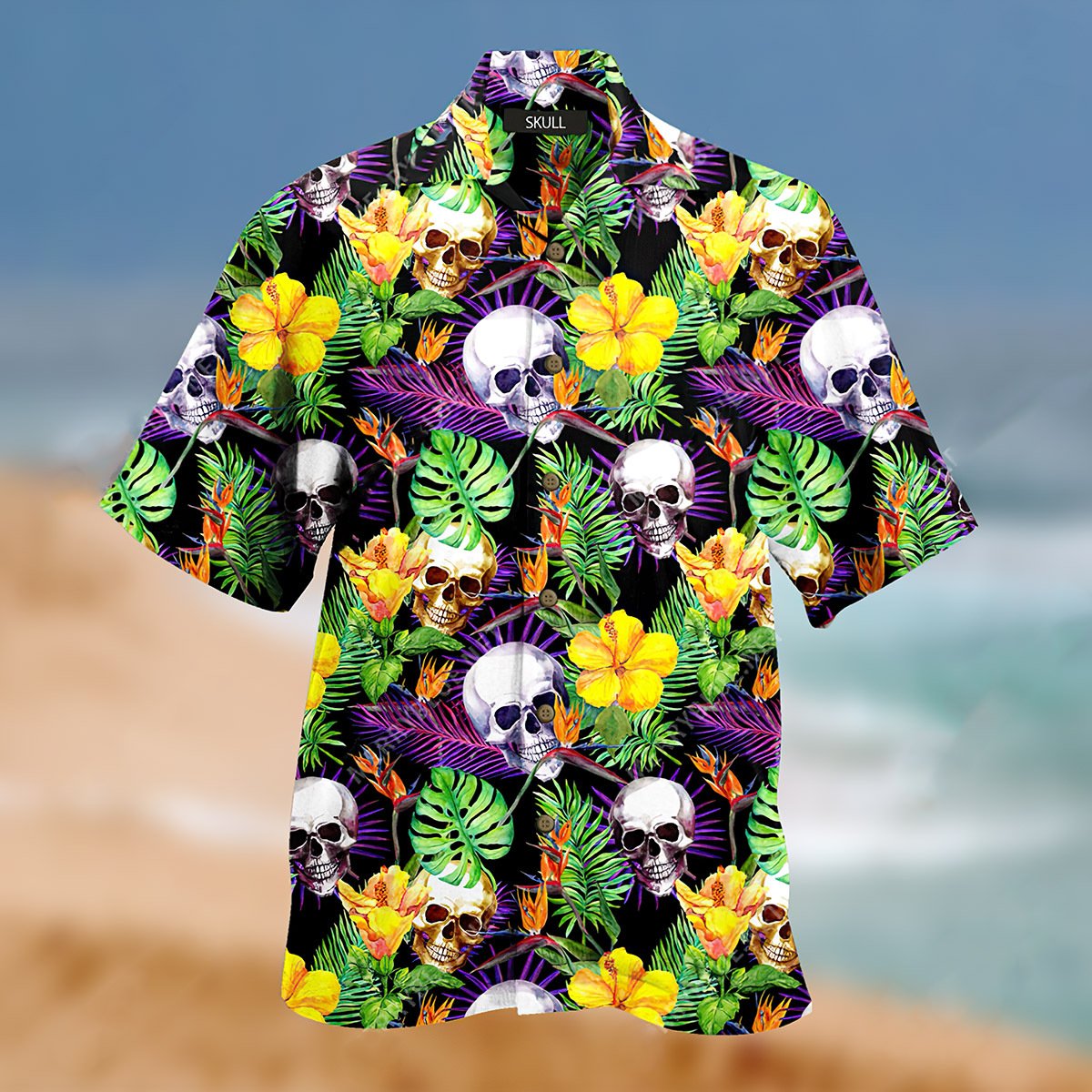 Skull Hawaiian All Over Printed Shirt Ha100053