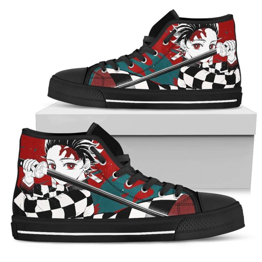 Demon Slayer Tanjiro Shoes High Top Sneakers Anime – Wildzill Store Fashion