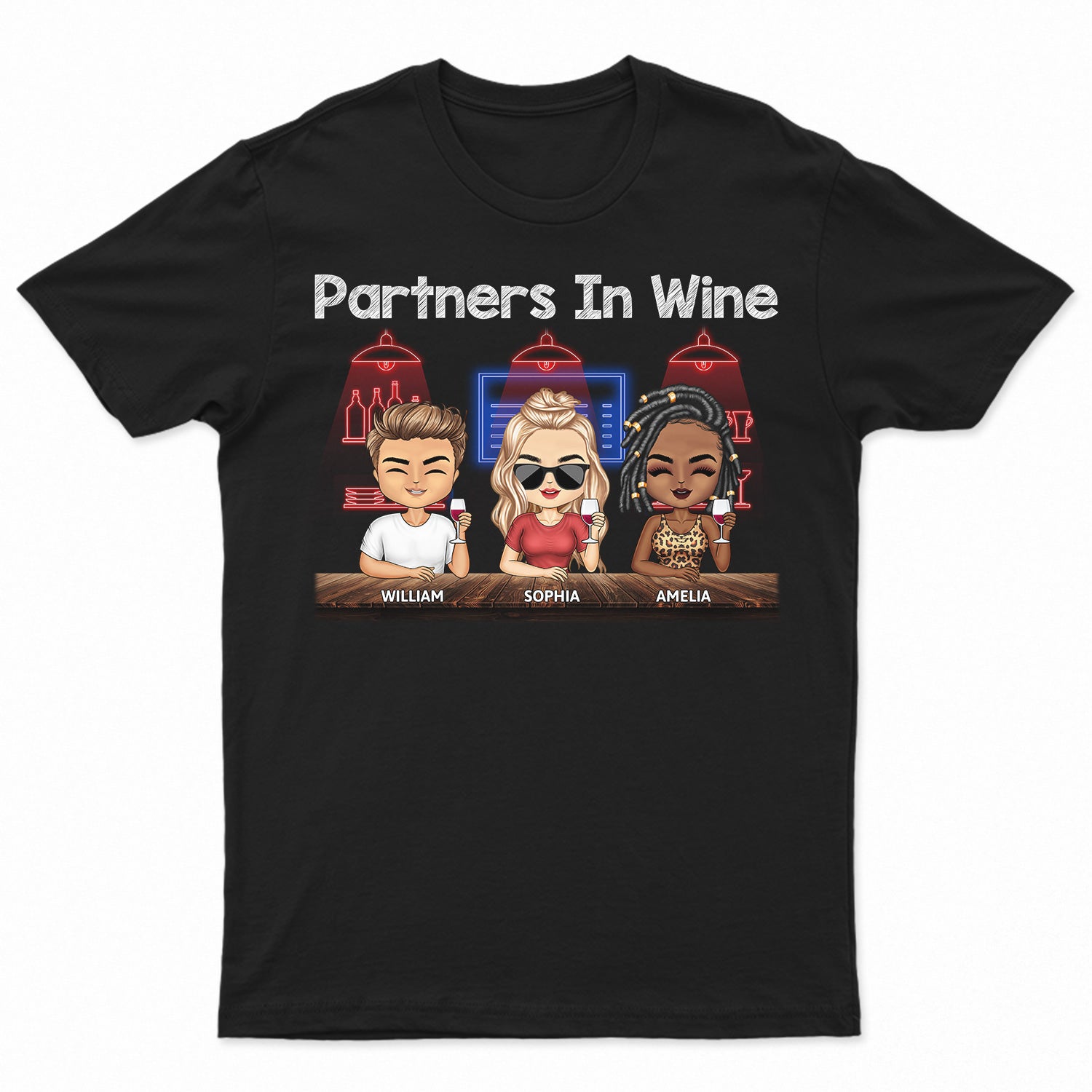 Partners In Wine Party Night Best Friends – Bestie Bff Gift – Personalized Custom T Shirt