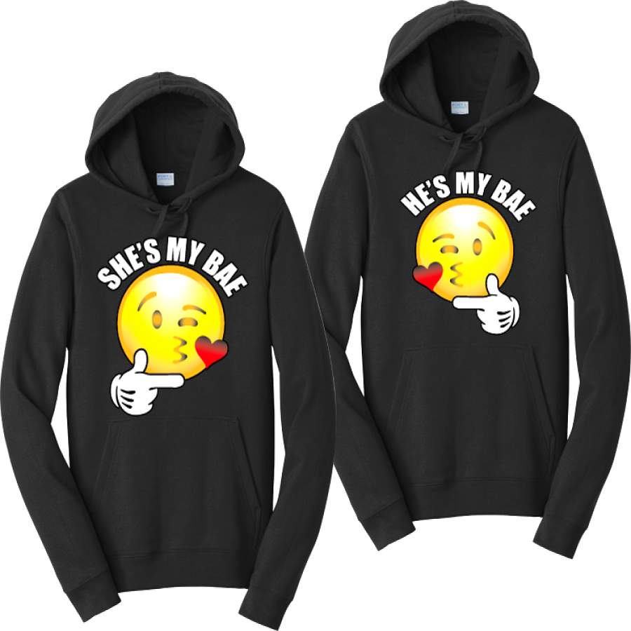 She’s My Bae And He’s My Bae Couples Hoodies Matching Sweatshirts