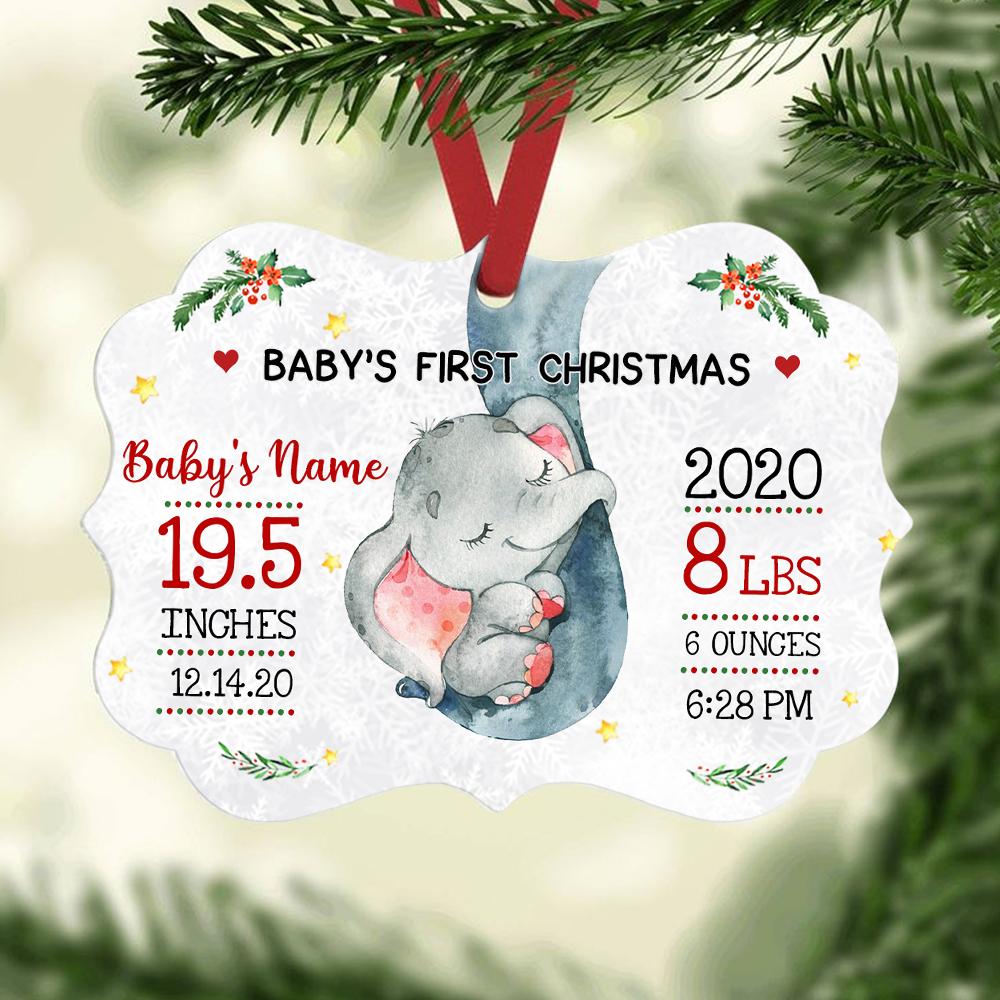 Personalized Elephant Baby First Christmas Benelux Ornament Ag1711 67O57