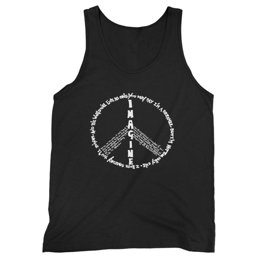 John Lennon Imagine Peace Quote Man’s Tank Top