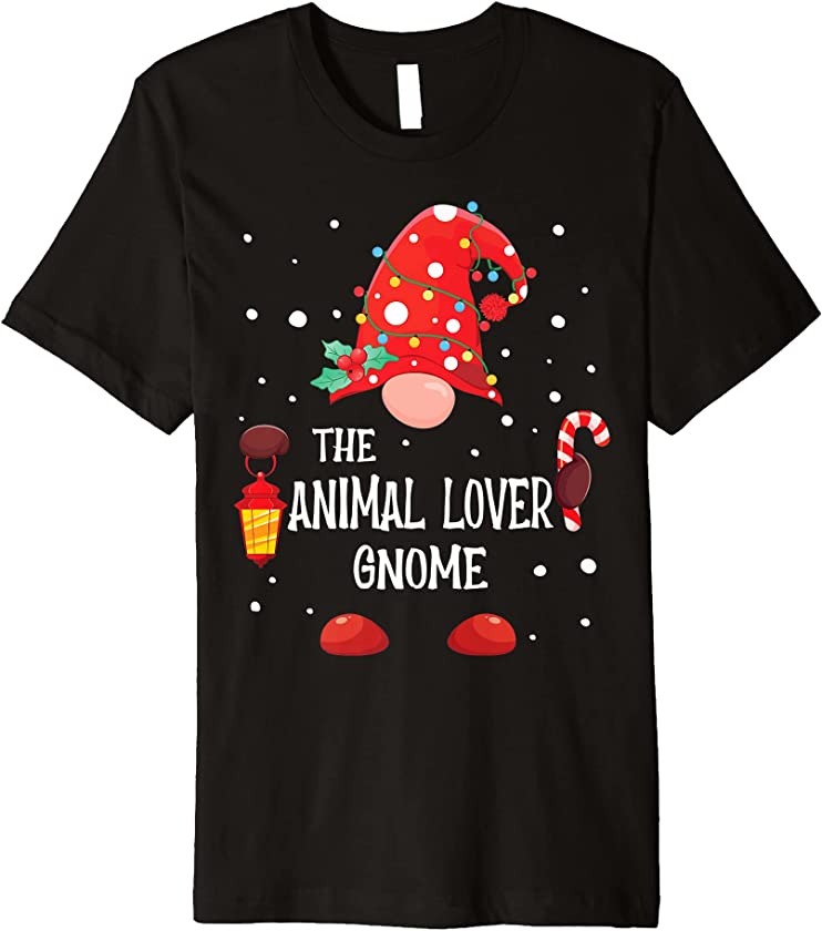 The Animal Lover Gnome Matching Family Christmas Pajama Premium T-Shirt