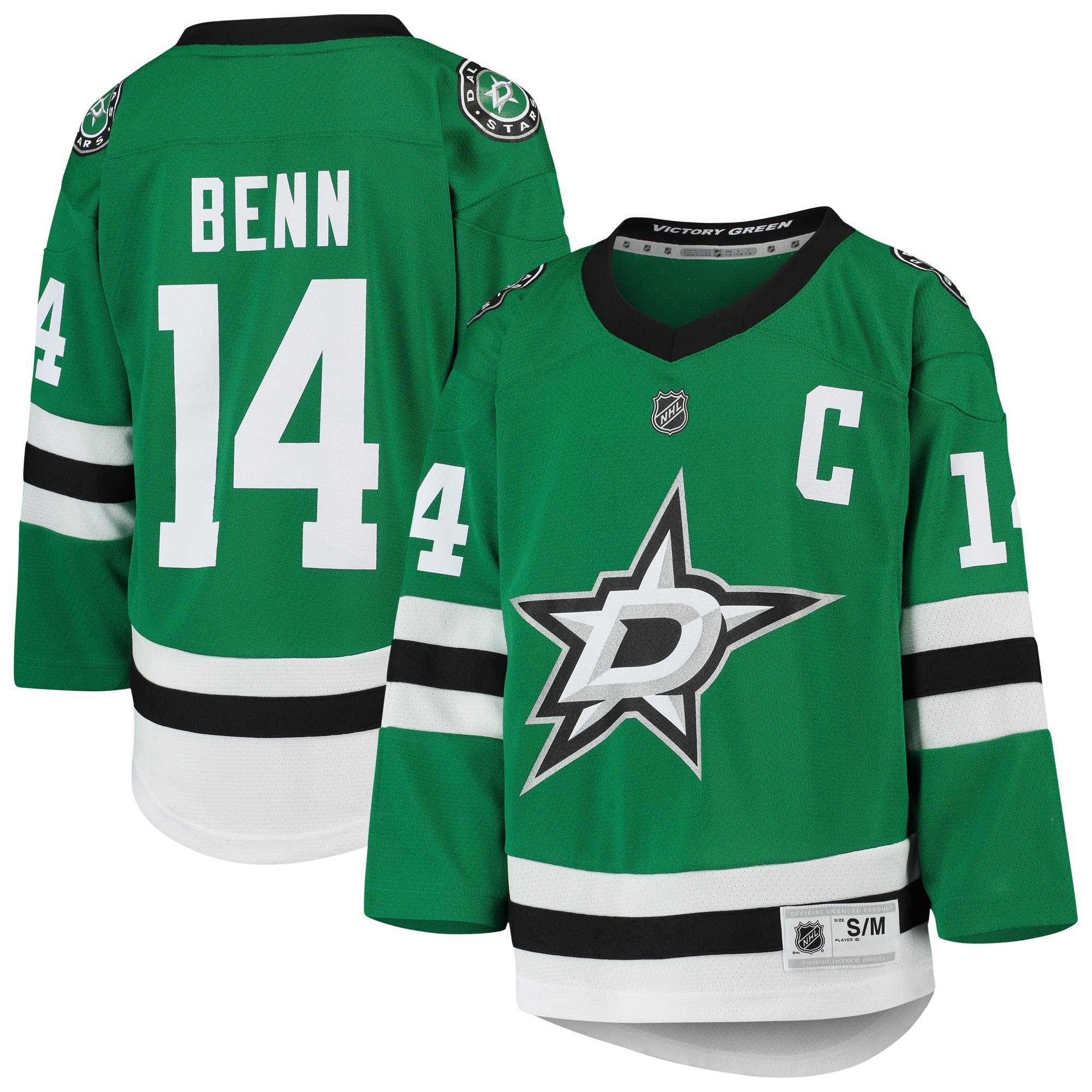 Youth Dallas Stars Jamie Benn Kelly Green Home Player Jersey