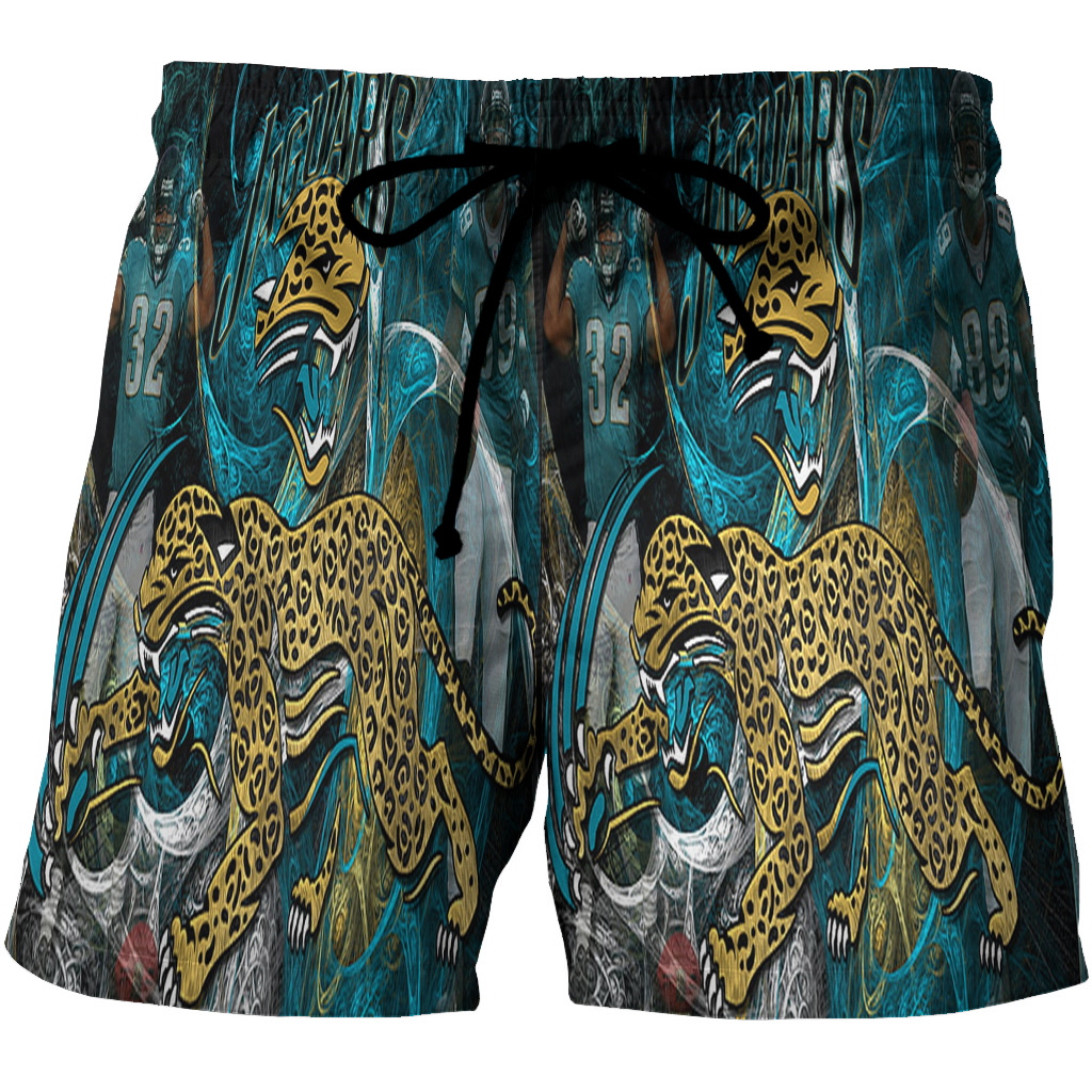 Jacksonville Jaguars Team 3D All Over Print Summer Beach Hawaiian Short