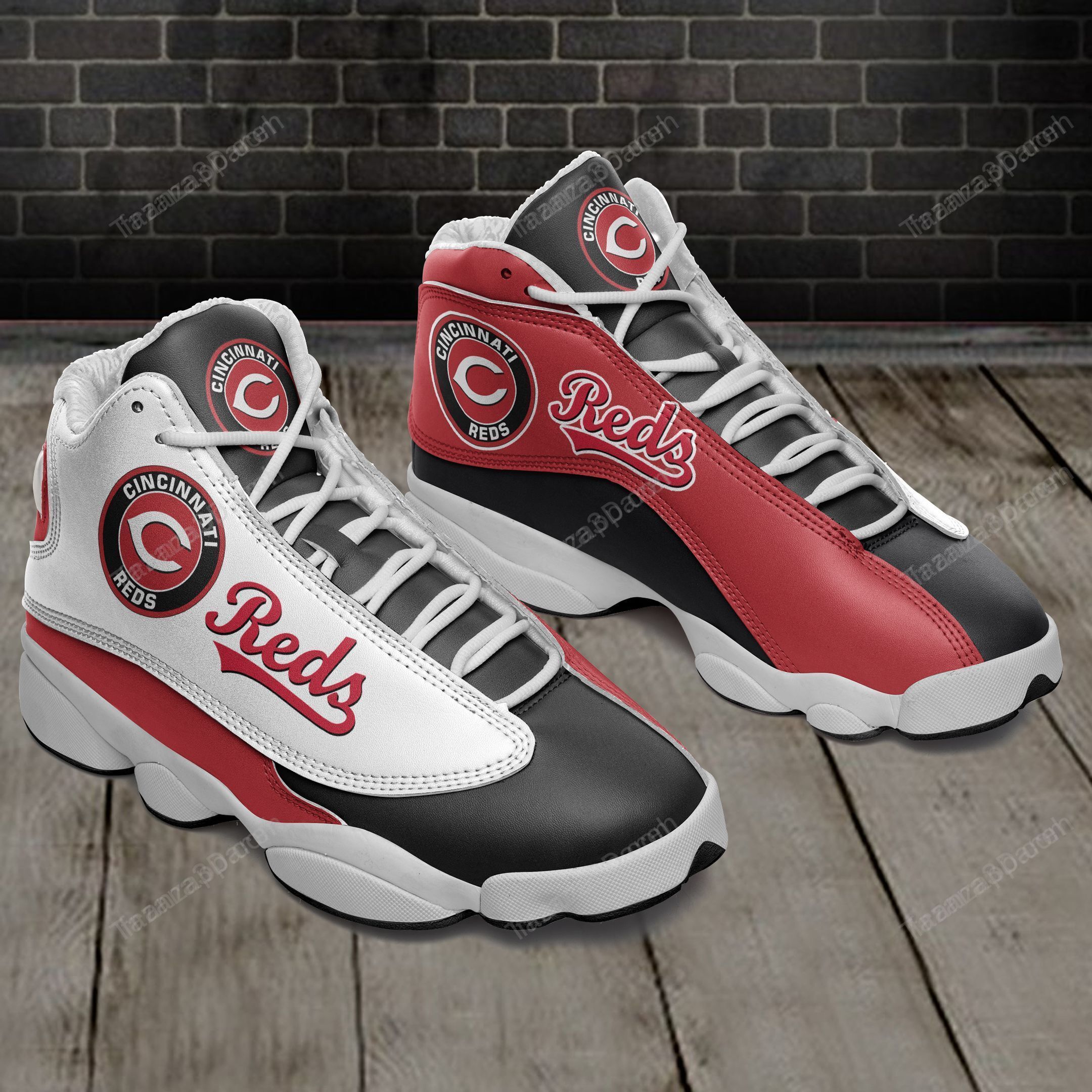 Cincinnati Reds Air Jd13 Sneakers 048