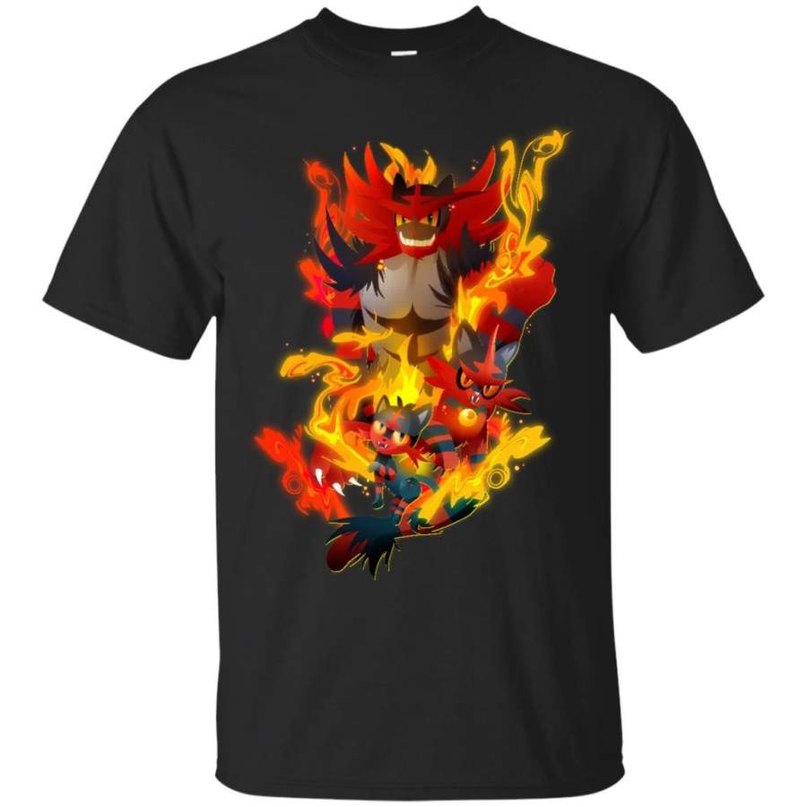 Litten Torracat and Incineroar Hoodie T-Shirt