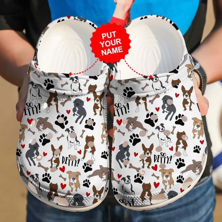 Dog Clogs – Pitbull Pattern Custom Clog Shoes