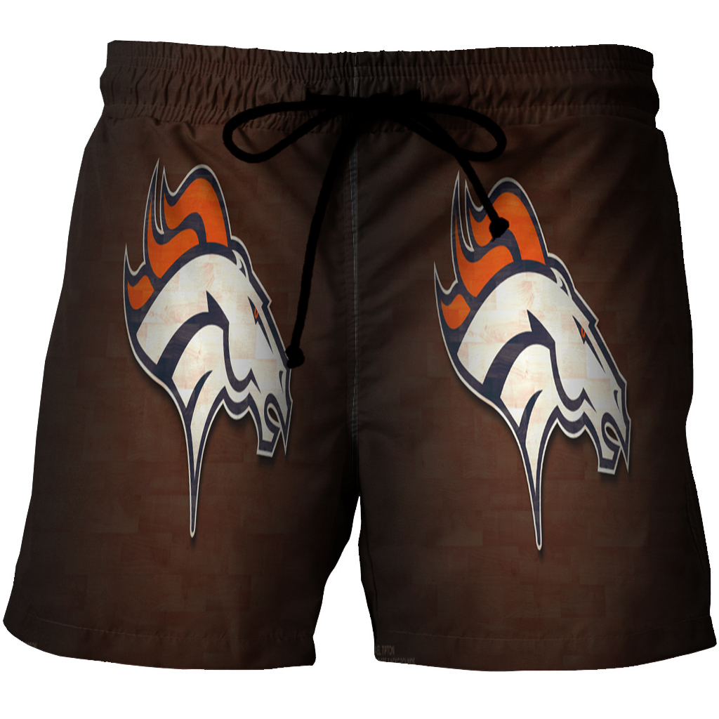 Denver Broncos Emblem V2 3D All Over Print Summer Beach Hawaiian Short