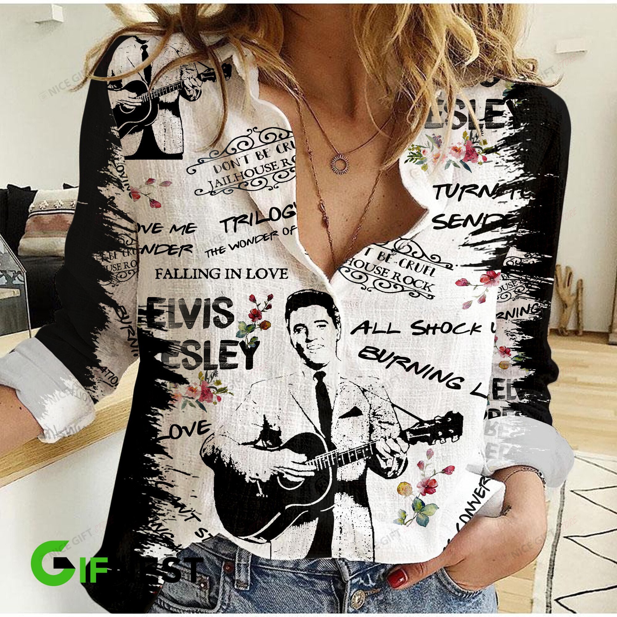 Elvis Presley Women Casual Shirt Wcs-D4Q0