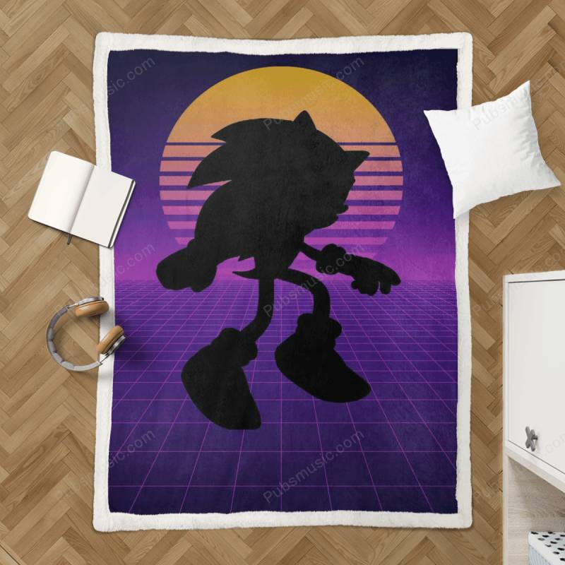 Retro Sonic The Hedgehog – Retro Characters Sherpa Fleece Blanket