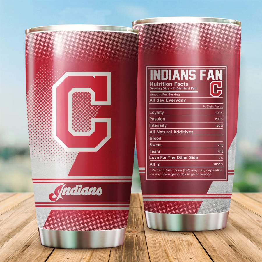 Cleveland Indians  Printed Stainless Steel Insulated Tumbler Cup