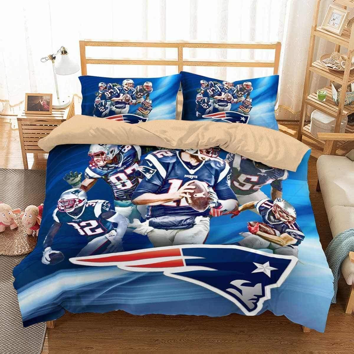 3D New England Patriots Duvet Cover Bedding Set