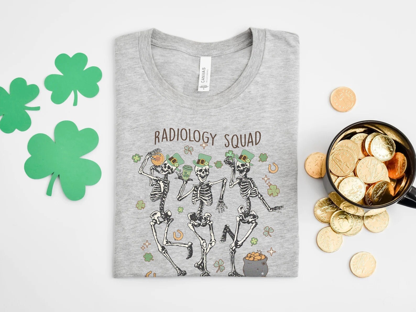 Radiology Squad St Patricks Day T-shirt, Rad Tech Crew Shirt Radiologist Xray Tech TShirt , St Pattys Day Skeletons Tee, Paddys Day Gift