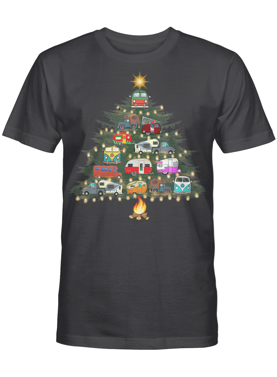 AmazeStyleZ Santa’s Reindeer, Ugly Christmas Sweater, Christmas Gift Ideas, Camper Christmas Tree Vehicles Camping RVing Trailers Gift T-Shirt