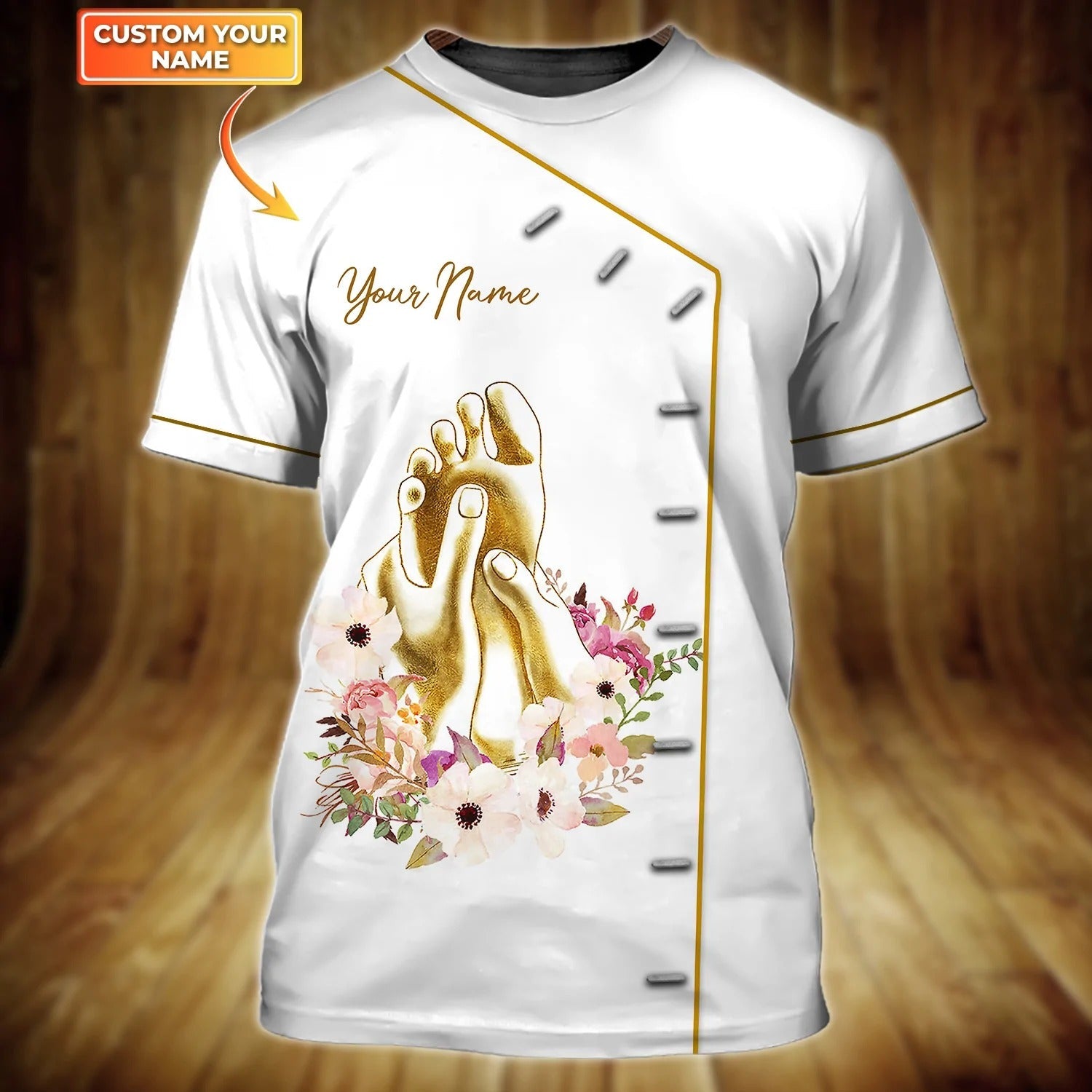 Personalized 3D Tshirt Tad, Foot And Palmar Reflexology Shirt