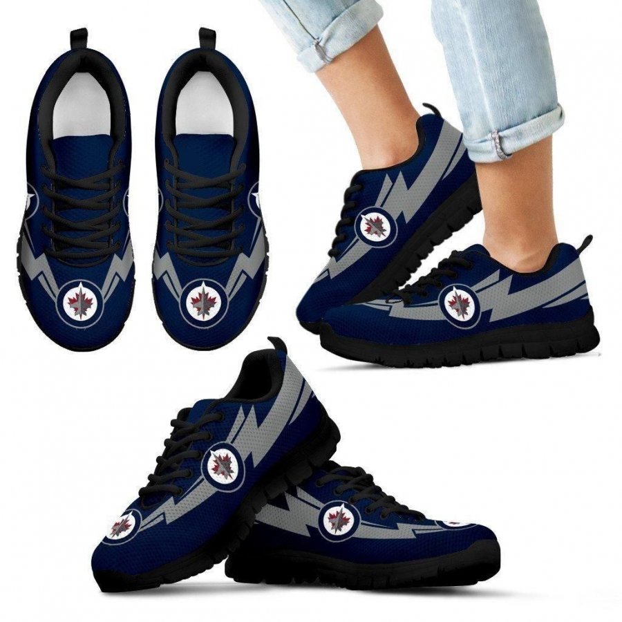 Three Amazing Good Line Charming Logo Winnipeg Jets Sneakers #429