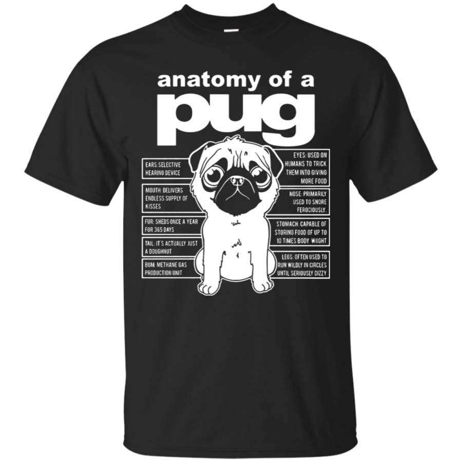 AGR Dog Lover Anatomy Of A Pug Cute T-Shirt