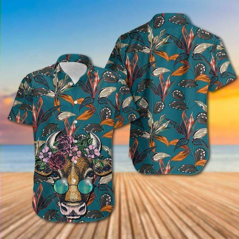 Cow Floral Tropical Hawaii Shirt For Men Women Adult Ha52924