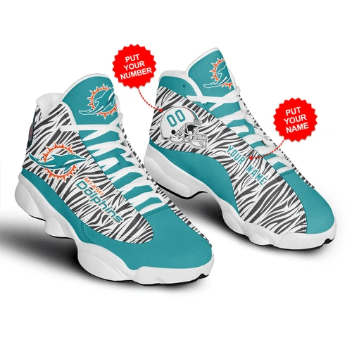 Miami Dolphins Football Team Logo Personalized Air Jordan 13 Printing Shoes Sneaker