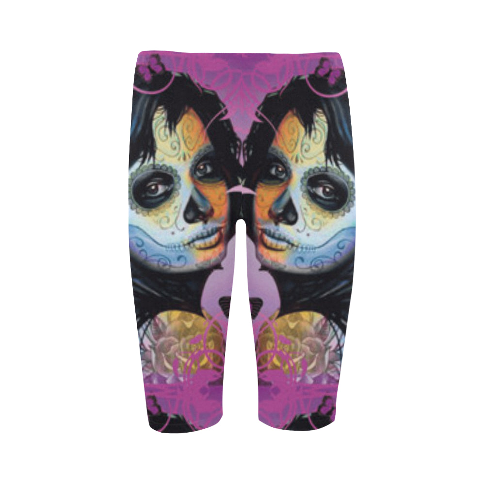 Sugar Skull Candy V1 Hestia Cropped Leggings (Model L03)