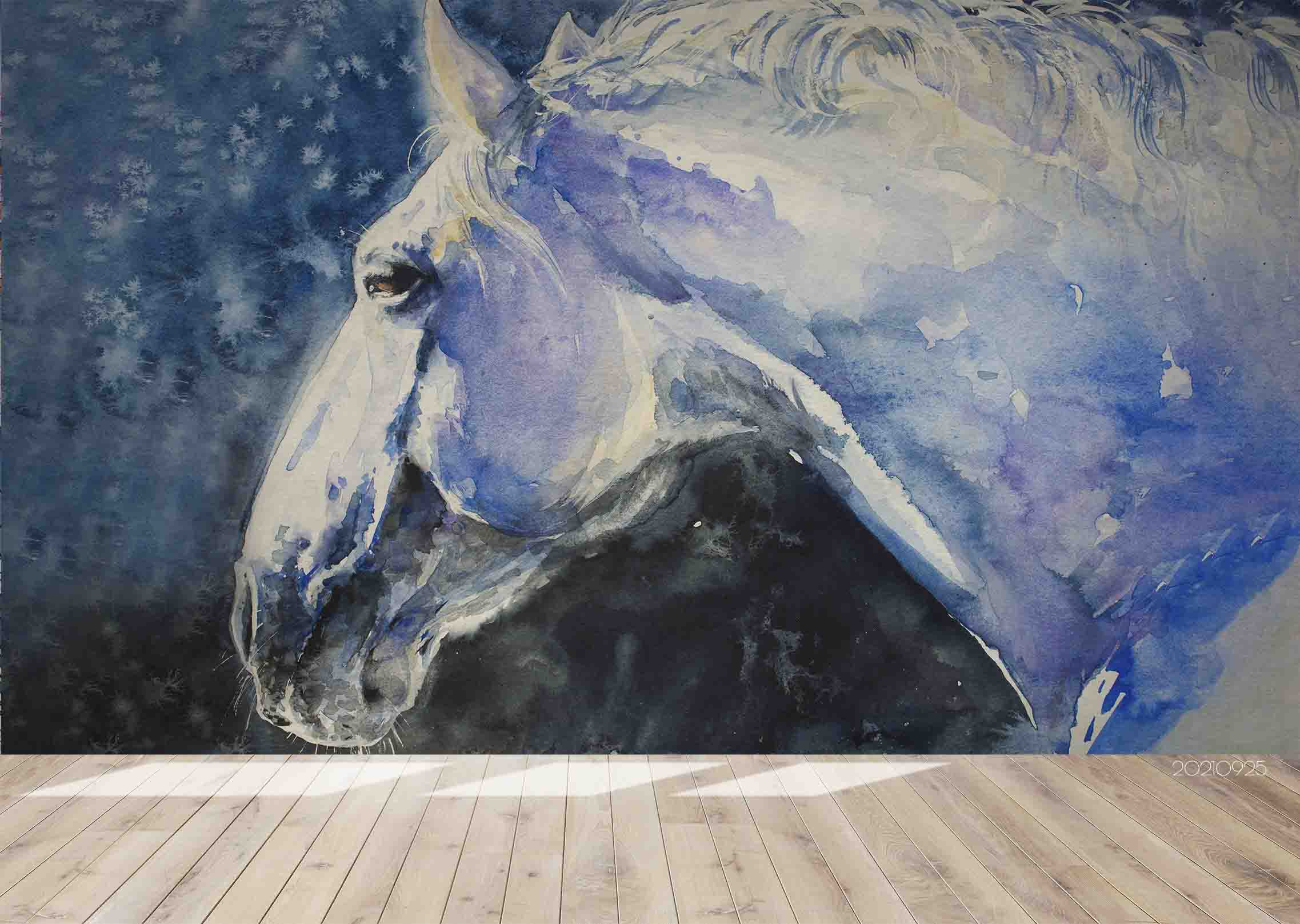 3D Animal Horse Oil Painting Wall Mural Wallpaper Lqh 257