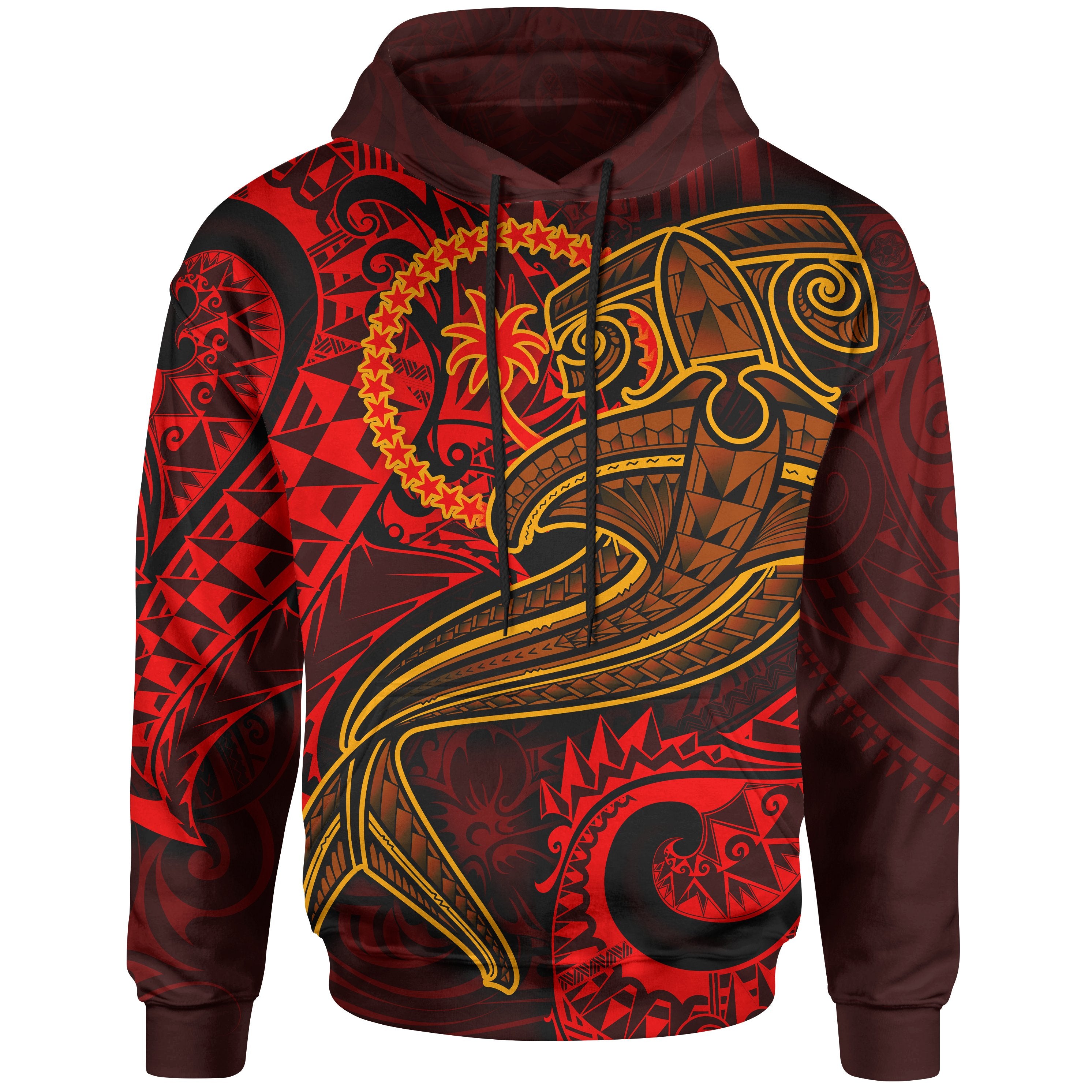 Chuuk Hoodie  – Red Shark Polynesian Tattoo