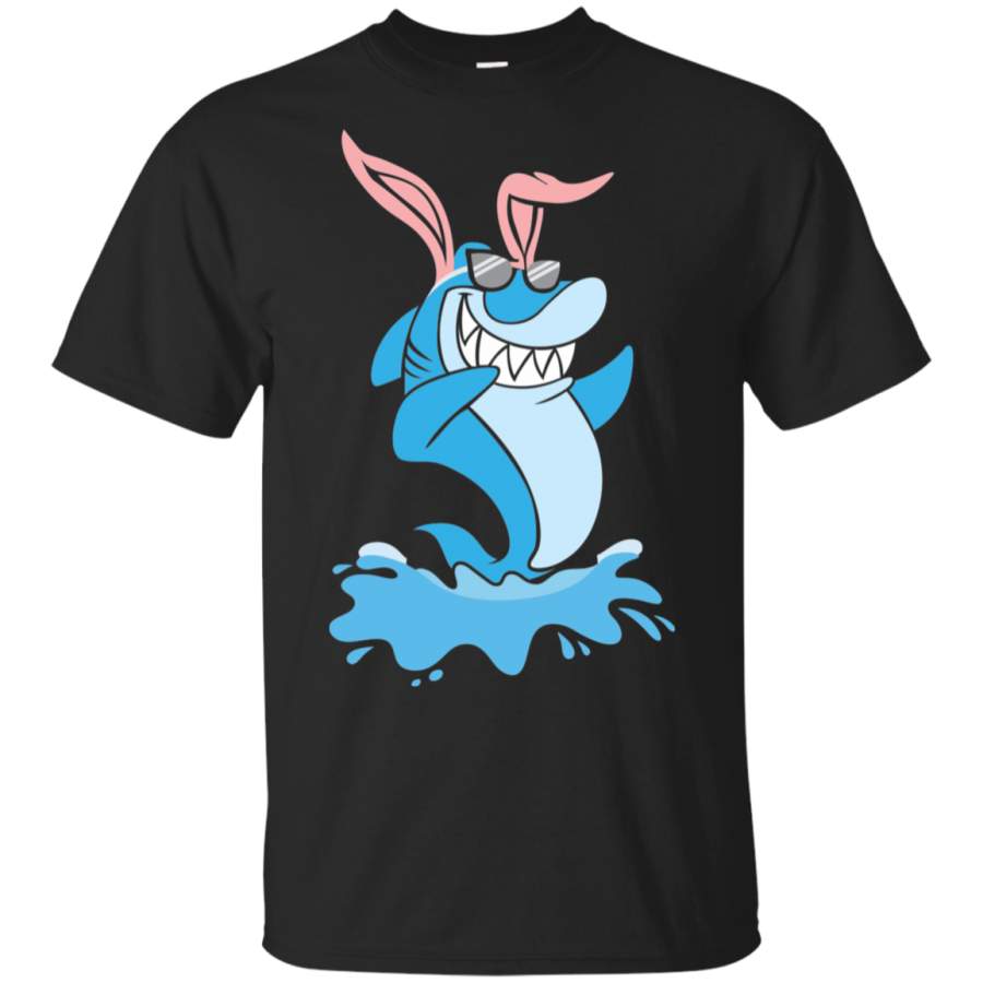 Shark With Bunny Rabbit Hat Swimming Happy Easter Day Shirt