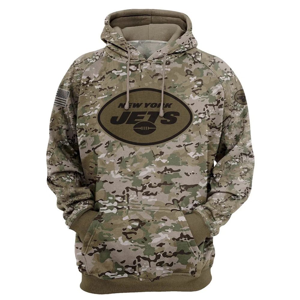 Camo New York Jets Sweatshirt Unisex Cashmere Salute to Service Hoodie T-Shirt