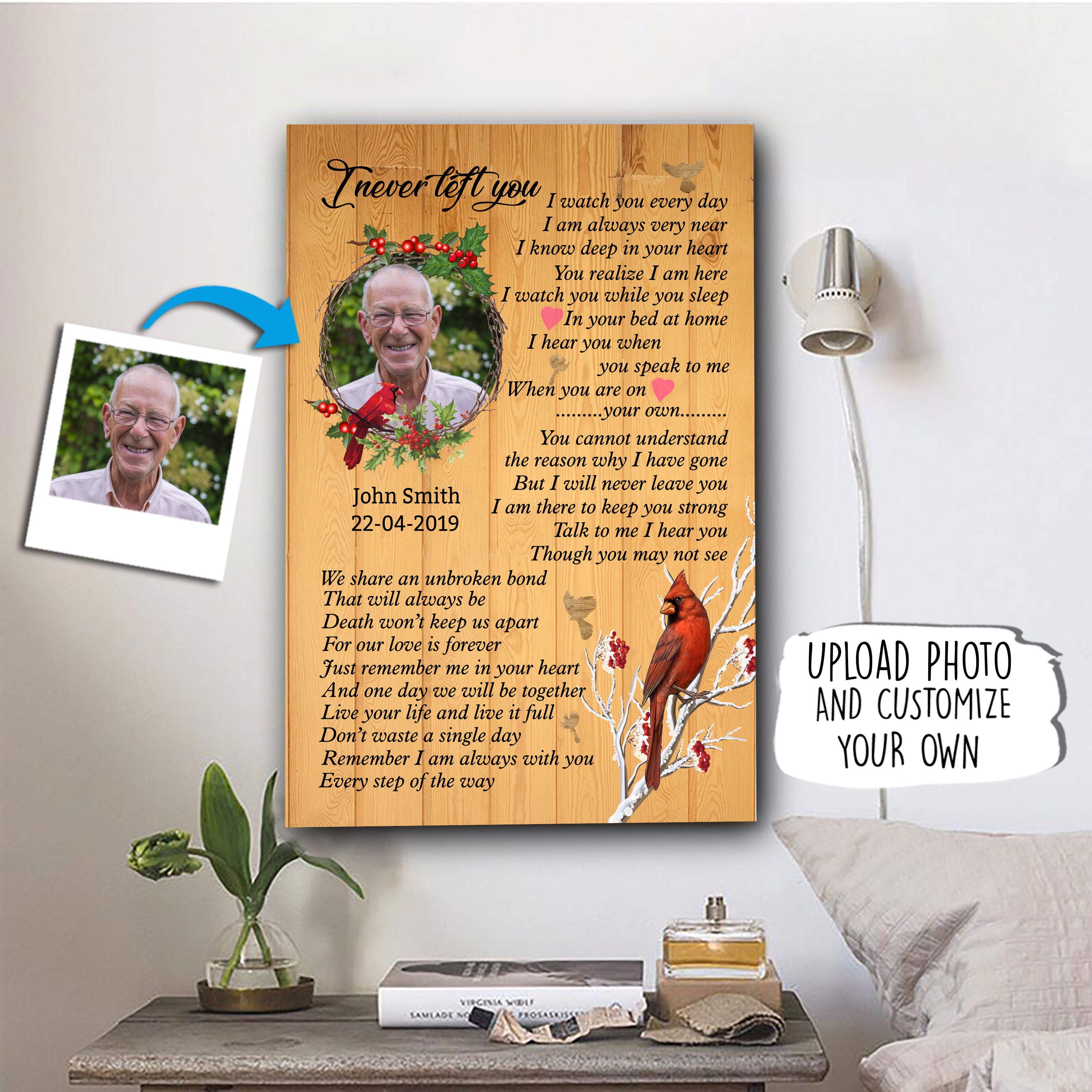 I am Always Very Near Customized Memorial Poster Canvas For Family With Your Own Photo TP