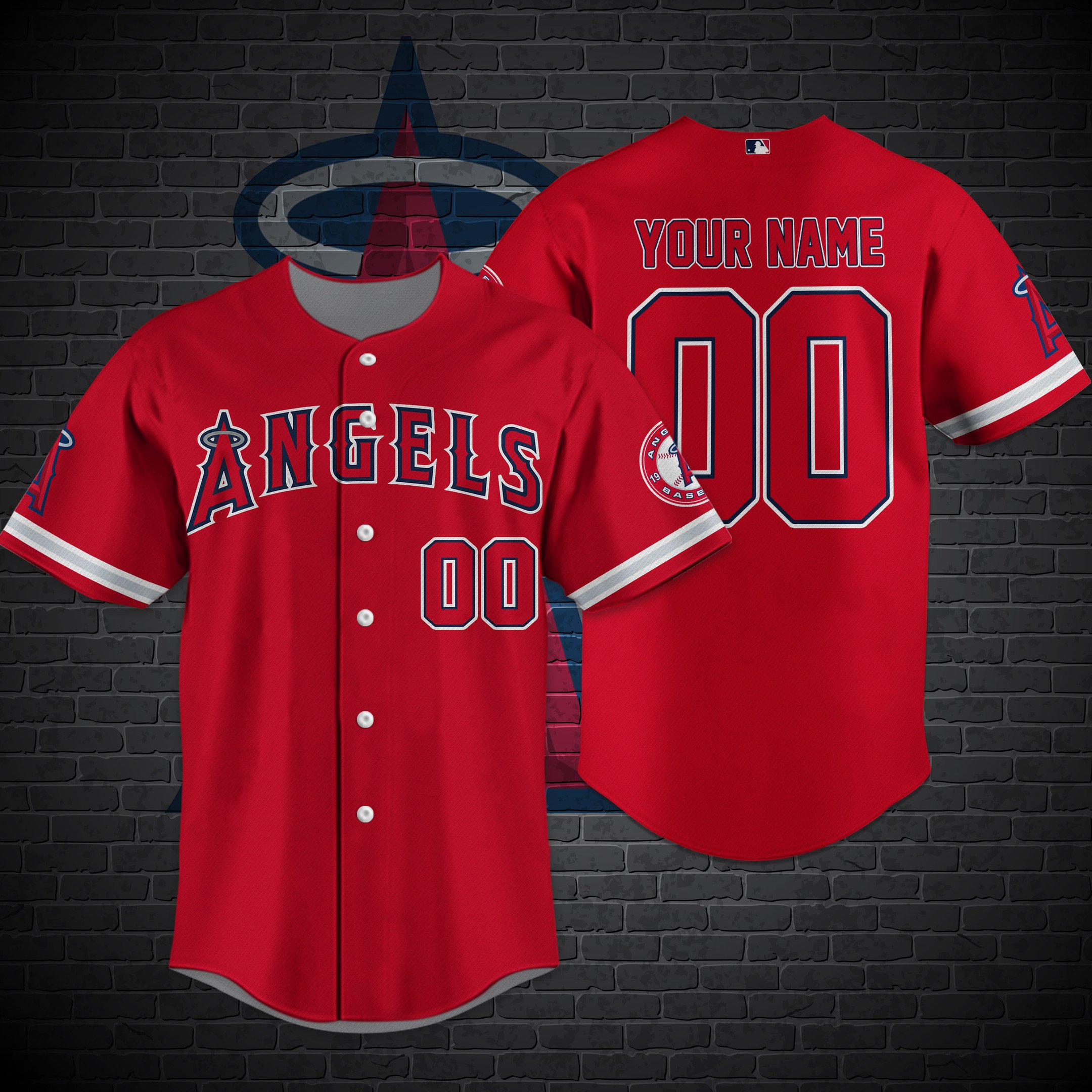 Los Angeles Angels Custom Name Baseball Shirt M-32339