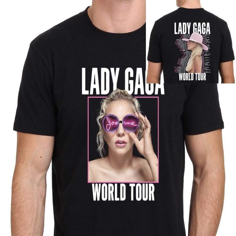 New Lady Gaga Joanne World Tour T Shirt Mens Black