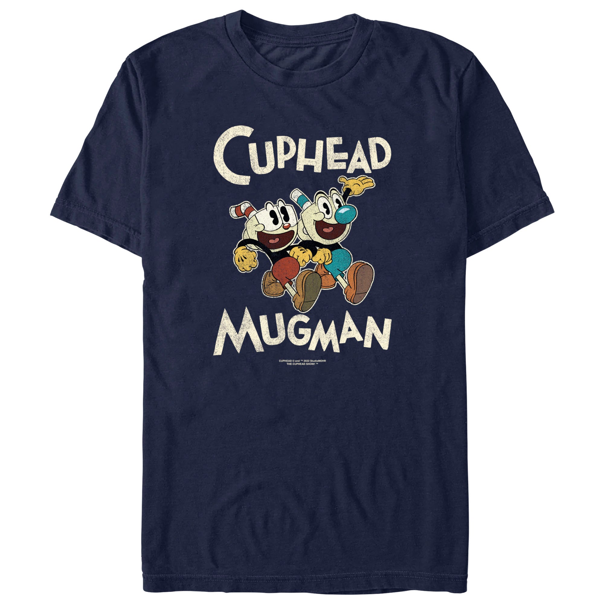 Men’S The Cuphead Show! Mugman And Cuphead Distressed T-Shirt