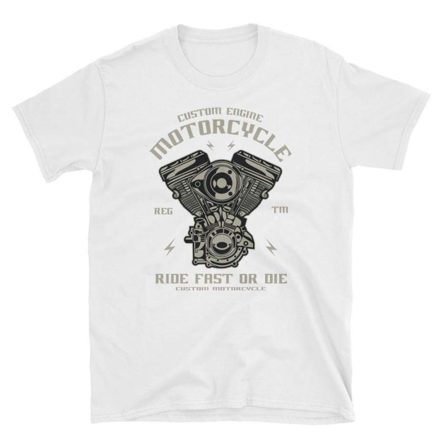 Custom Engine Motorcycle Vintage Poster T-Shirt