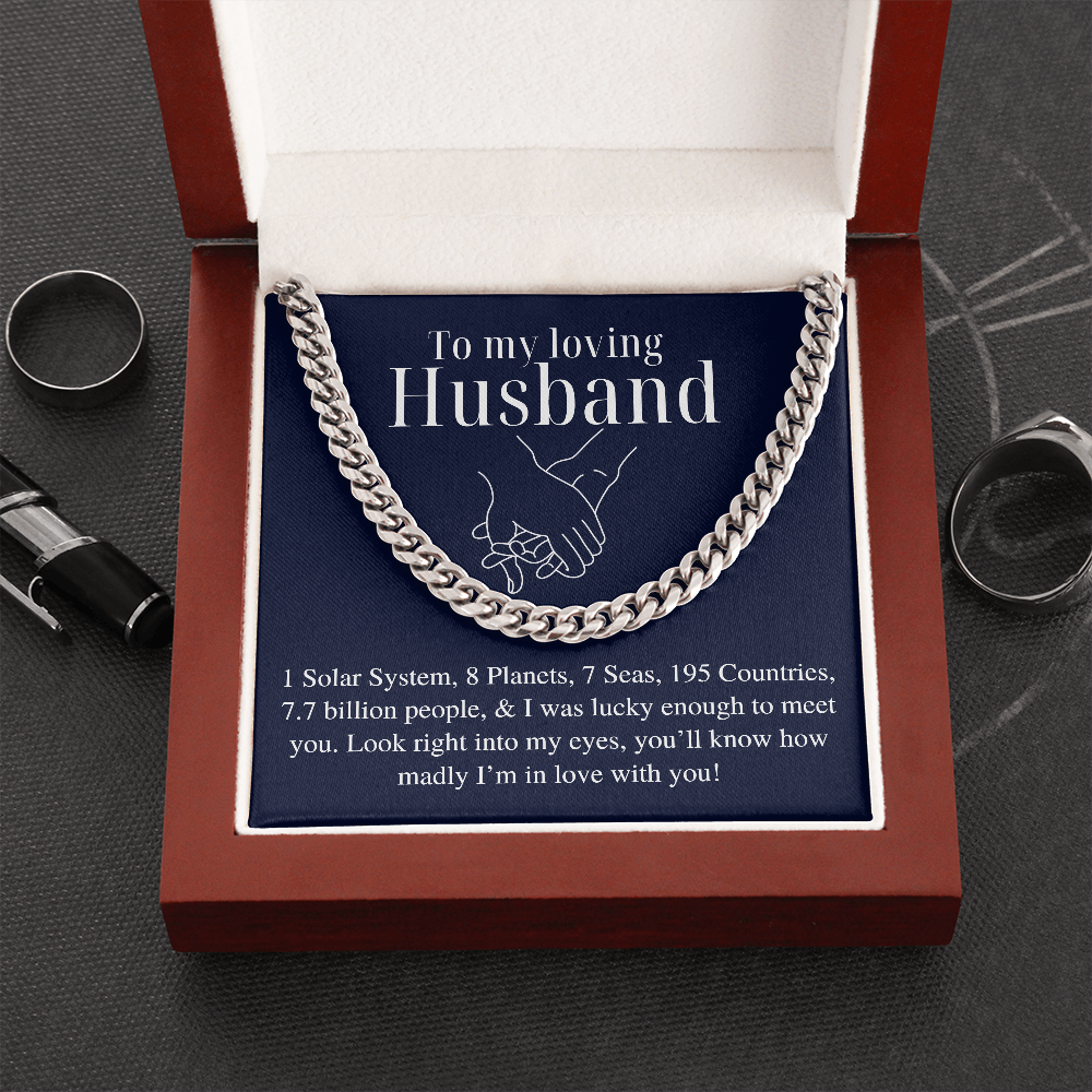 To My Loving Husband- Cuban Link Chain Necklace