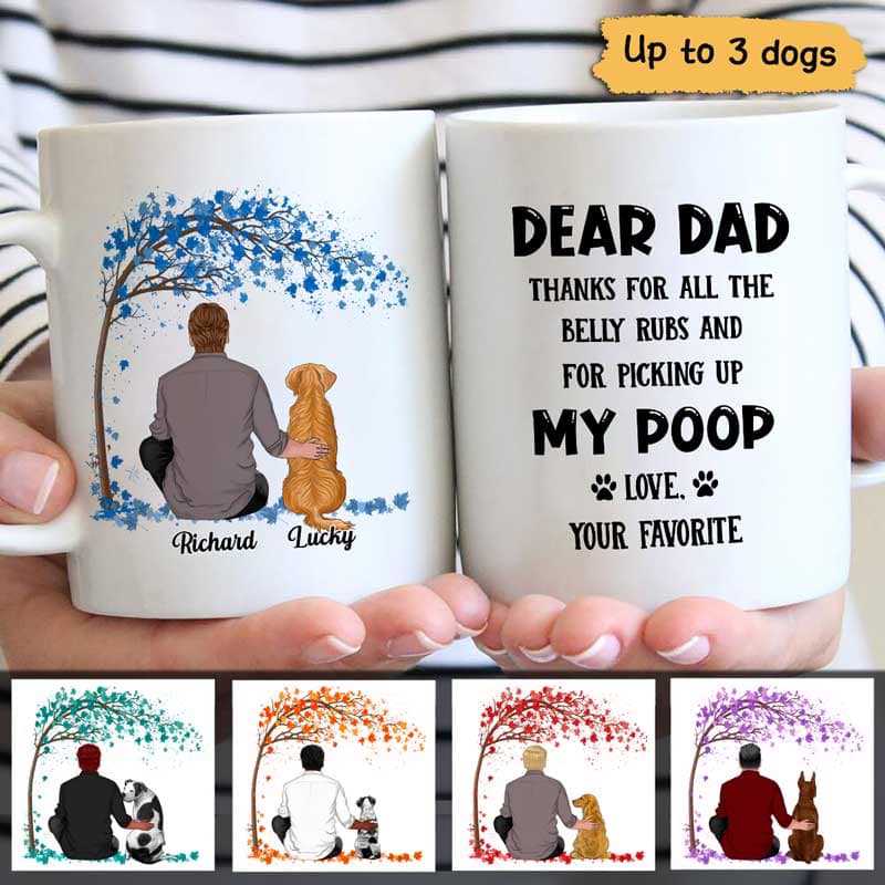 Dog Dad Under Tree Personalized Mug