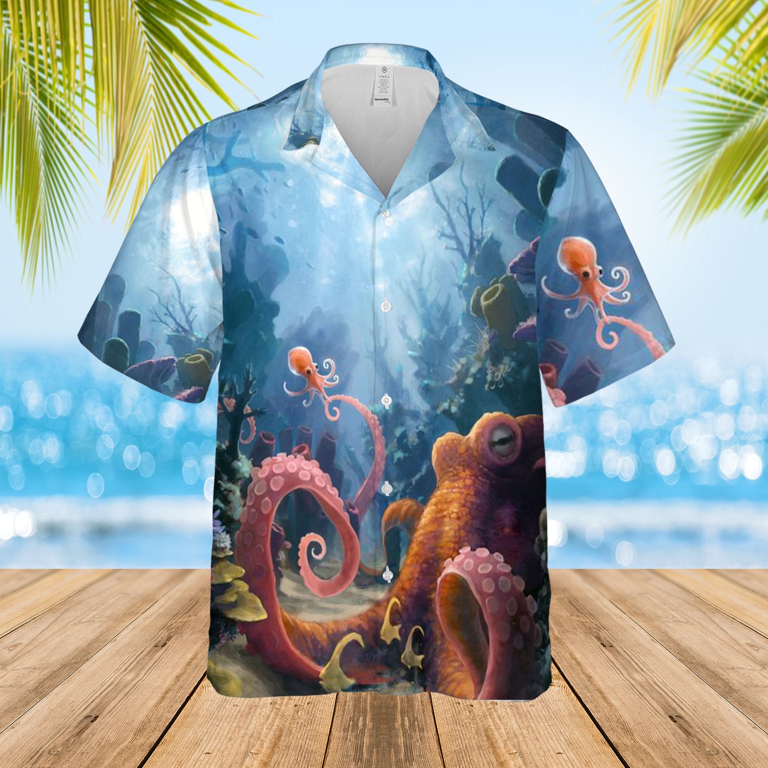 Mother And Son Octopus Hawaii Beachshirt Ha20365