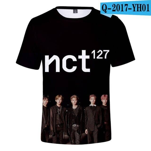 3D Nct 127 Menber Team Short Sleevet-Shirt Popular Unisex Kpop Shirt