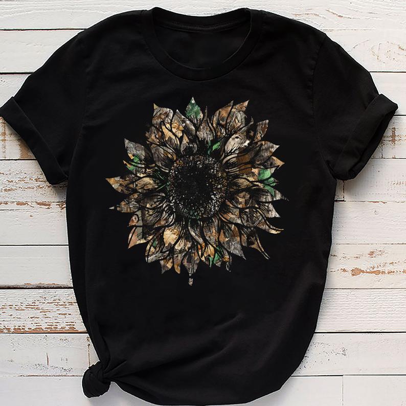 Hunting Sunflower T Shirt Hunting Lovers Gift Shirt Standard/Premium T-Shirt Hoodie