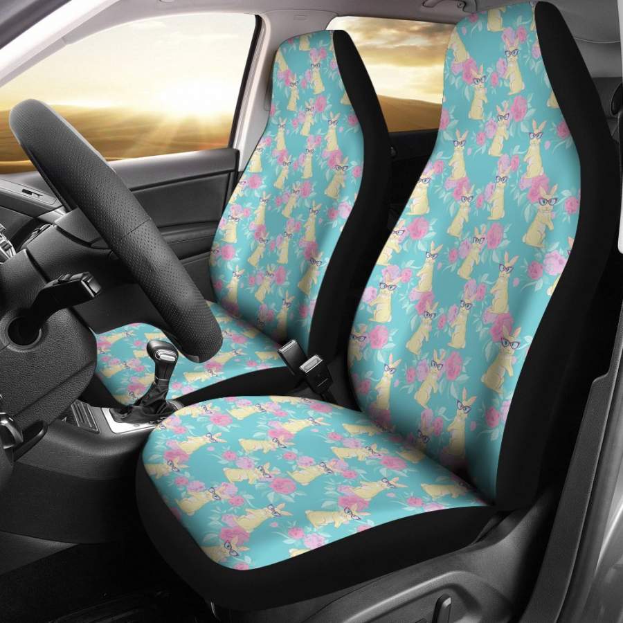 Bunny Rabbit Print Pattern Universal Fit Car Seat Cover