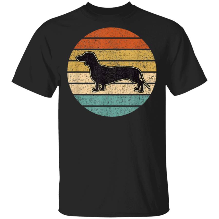 Dachshund Dog Gift Retro Sunset TShirt