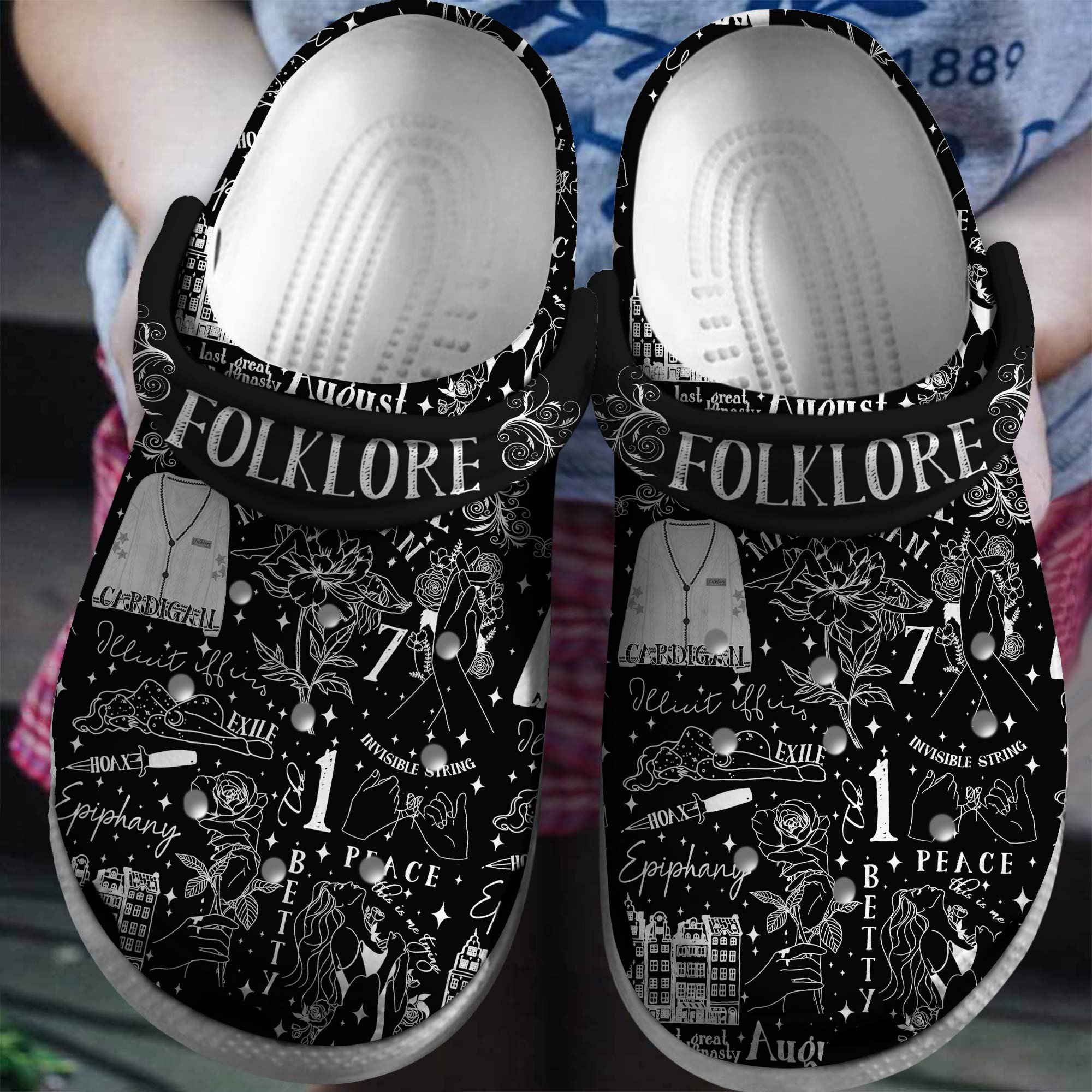 Taylor Swift Music Folklore Crocss Crocband Clogs Shoes Comfortable For Men Women And Kids N1Whnemw-2