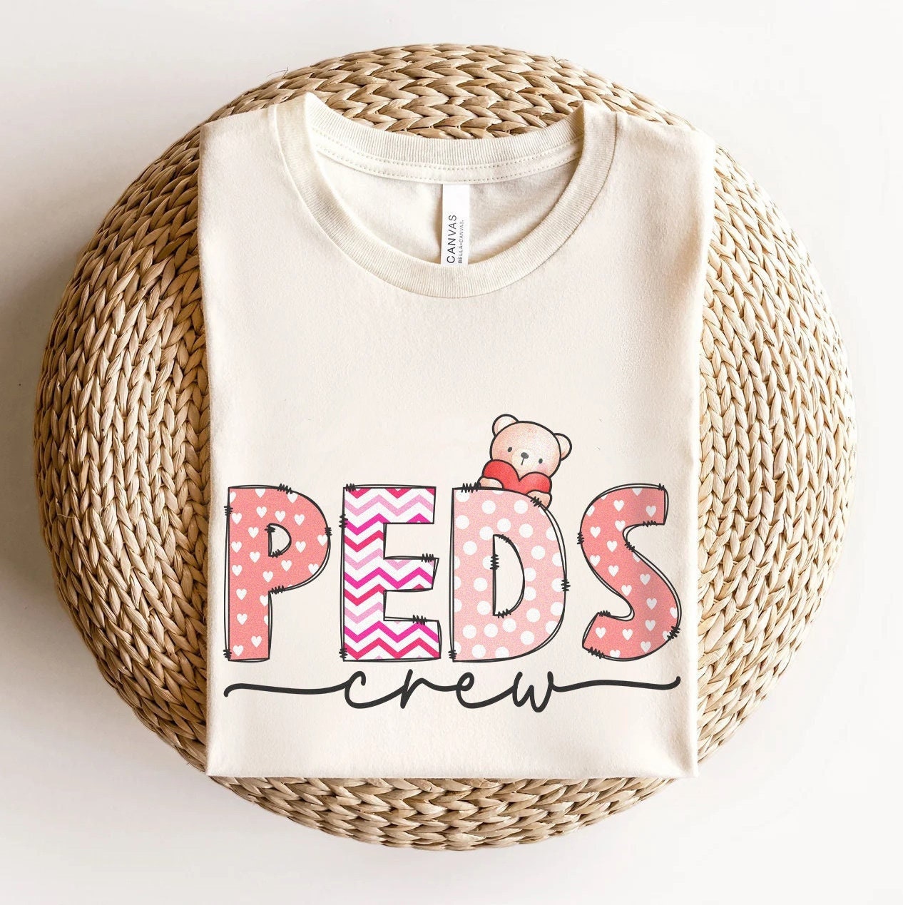 Peds Nurse Valentine’s Day Crew Tshirt – Pediatric Rn Vday Shirt – Peds Tech Aid Nursing Assistant Peds ER Ed Squad Group Nursing Tee Gift